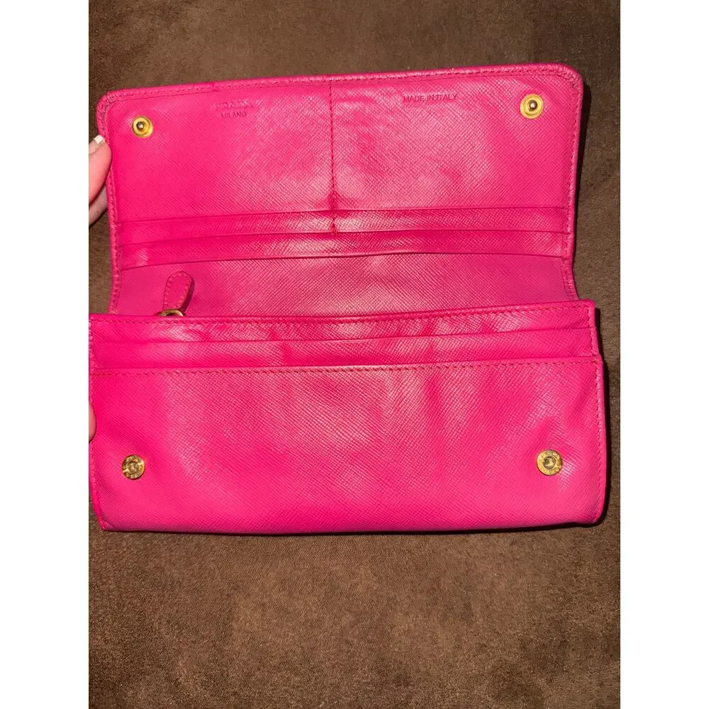 Prada Saffiano Lux Continental Flap Wallet